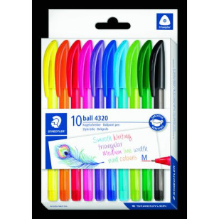 Etui van 10 Staedtler balpennen – assorti kleuren